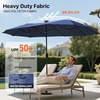 image:imageFREE SOLDIER 13ft Patio Umbrella Double Sided Outdoor Umbrella for Patio Table Umbrella with Solar lights for Garden Yard Pool TanNavy