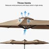 image:imageFREE SOLDIER 13ft Patio Umbrella Double Sided Outdoor Umbrella for Patio Table Umbrella with Solar lights for Garden Yard Pool TanTan