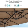 image:imageFREE SOLDIER 13ft Patio Umbrella Double Sided Outdoor Umbrella for Patio Table Umbrella with Solar lights for Garden Yard Pool TanTan