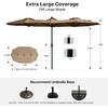 image:imageFREE SOLDIER 13ft Patio Umbrella Double Sided Outdoor Umbrella for Patio Table Umbrella with Solar lights for Garden Yard Pool TanTan