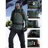 image:imageFREE SOLDIER Mens Waterproof Ski Snow Jacket Warm Winter Fleece Lined Coat Snowboarding Raincoat Hooded Fully Taped SeamsDeep Green