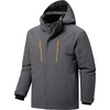 image:imageFREE SOLDIER Mens Waterproof Ski Snow Jacket Warm Winter Fleece Lined Coat Snowboarding Raincoat Hooded Fully Taped SeamsCharcoal Gray