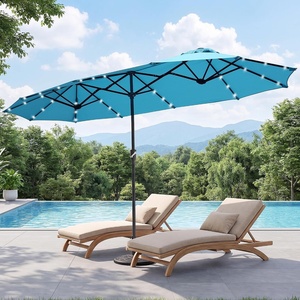 image:imageFREE SOLDIER 13ft Patio Umbrella Double Sided Outdoor Umbrella for Patio Table Umbrella with Solar lights for Garden Yard Pool TanTurquoise