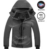 image:imageFREE SOLDIER Mens Waterproof Ski Snow Jacket Fleece Lined Warm Winter Rain Jacket with Hood Fully Taped SeamsGray