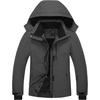 image:imageFREE SOLDIER Mens Waterproof Ski Snow Jacket Fleece Lined Warm Winter Rain Jacket with Hood Fully Taped SeamsGray