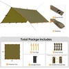 image:imageFREE SOLDIER Tarp Waterproof 3 x 3 m Ultralight Tent Tarpaulin UV Protection Camping Awning Tent Outdoor Large Tarp for Camping Hiking Outdoor Activities Olive GreenMud Colour