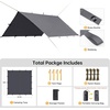 image:imageFREE SOLDIER Tarp Waterproof 3 x 3 m Ultralight Tent Tarpaulin UV Protection Camping Awning Tent Outdoor Large Tarp for Camping Hiking Outdoor Activities Olive GreenGray