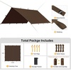 image:imageFree Soldier Tarp Waterproof 3 x 3 m Ultralight Tent Tarpaulin UV Protection Camping Awning Tent Outdoor Large Tarp for Camping Hiking Outdoor Activities Chestnut BrownMaroon  3 X 3 Cm