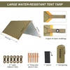 image:imageFree Soldier Tarp Waterproof 3 x 3 m Ultralight Tent Tarpaulin UV Protection Camping Awning Tent Outdoor Large Tarp for Camping Hiking Outdoor Activities Chestnut BrownSilver