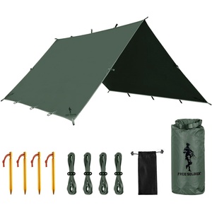 image:imageFREE SOLDIER Tarp Waterproof 3 x 3 m Ultralight Tent Tarpaulin UV Protection Camping Awning Tent Outdoor Large Tarp for Camping Hiking Outdoor Activities Olive GreenLight Green  3 X 3