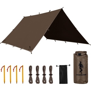 image:imageFree Soldier Tarp Waterproof 3 x 3 m Ultralight Tent Tarpaulin UV Protection Camping Awning Tent Outdoor Large Tarp for Camping Hiking Outdoor Activities Chestnut BrownMaroon  3 X 3 Cm