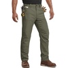 image:imageFREE SOLDIER Mens Work Pants Waterproof Cargo Pants  Relaxed Fit Utility Pants Stretchy Mens Ripstop Work Pants Breathable 5 Pockets Adjustable WaistbandOlive
