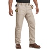 image:imageFREE SOLDIER Mens Work Pants Waterproof Cargo Pants  Relaxed Fit Utility Pants Stretchy Mens Ripstop Work Pants Breathable 5 Pockets Adjustable WaistbandKhaki