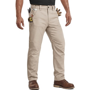 image:imageFREE SOLDIER Mens Work Pants Waterproof Cargo Pants  Relaxed Fit Utility Pants Stretchy Mens Ripstop Work Pants Breathable 5 Pockets Adjustable WaistbandKhaki