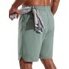 image:imageFREE SOLDIER 2 Pack Mens 9 Quick Dry Athletic Shorts  Lightweight 4Way Stretch Hidden Pockets Elastic Waistband for Gym Workout Running Basketball CasualGreygreen