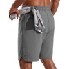 image:imageFREE SOLDIER 2 Pack Mens 9 Quick Dry Athletic Shorts  Lightweight 4Way Stretch Hidden Pockets Elastic Waistband for Gym Workout Running Basketball CasualBlackgrey