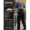 image:imageFREE SOLDIER Mens Cargo Work Pants Stretch Ripstop Utility Tactical Pants  Water Resistant 9 Pockets 4Way Stretch DoubleStitched Durable Work Pants for Hiking HuntingBlack