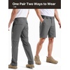 image:imageFREE SOLDIER Mens Convertible Hiking Pants Quick Dry Zip Off Fishing Pants  with Belt Adjustable Drawstring UPF 50 Outdoor Lightweight Travel Pants 4Way Stretch Waterproof and BreathableGray