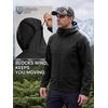 image:imageFREE SOLDIER Mens Waterproof Rain Jacket Lightweight Breathable Hooded Shell for Hiking Travel CampingBlack