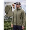 image:imageFREE SOLDIER Mens Waterproof Rain Jacket Lightweight Breathable Hooded Shell for Hiking Travel CampingSage Green