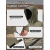 image:imageFREE SOLDIER Mens Waterproof Rain Jacket Lightweight Breathable Hooded Shell for Hiking Travel CampingSage Green