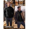 image:imageFREE SOLDIER Mens Quarter Zip Fleece Pullover Warm Athletic SweatershirtBlack