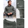 image:imageFREE SOLDIER Mens Quarter Zip Fleece Pullover Warm Athletic SweatershirtGreen