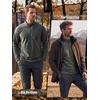image:imageFREE SOLDIER Mens Quarter Zip Fleece Pullover Warm Athletic SweatershirtGreen