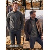 image:imageFREE SOLDIER Mens Quarter Zip Fleece Pullover Warm Athletic SweatershirtGrey
