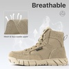 image:imageFREE SOLDIER Waterproof Hiking Boots Mens Tactical Work Boots Breathable Desert Boots 6 Inches Lightweight Military BootsTan to Slim Style