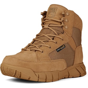 image:imageFREE SOLDIER Waterproof Hiking Boots Mens Tactical Work Boots Breathable Desert Boots 6 Inches Lightweight Military BootsBrown a Slim Style