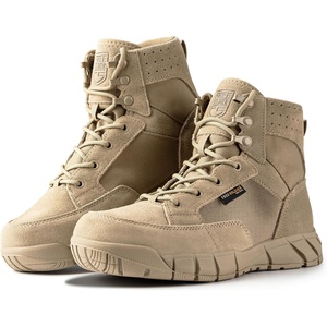 image:imageFREE SOLDIER Waterproof Hiking Boots Mens Tactical Work Boots Breathable Desert Boots 6 Inches Lightweight Military BootsTan to Slim Style